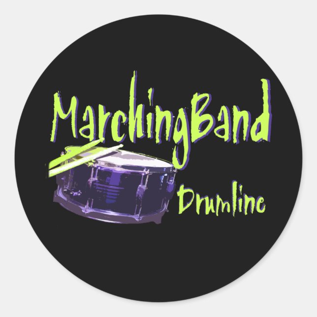 Marching Band Drumline Classic Round Sticker (Front)