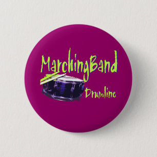 Marching Band Drumline Pinback Button