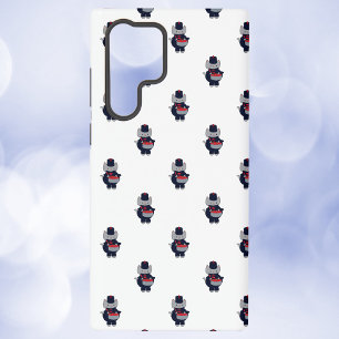 Marching Band Drummer Cat Navy Blue and Red Samsung Galaxy S22 Ultra Case