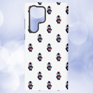 Marching Band Drummer Cat Navy Blue and Red Samsung Galaxy S22 Ultra Case