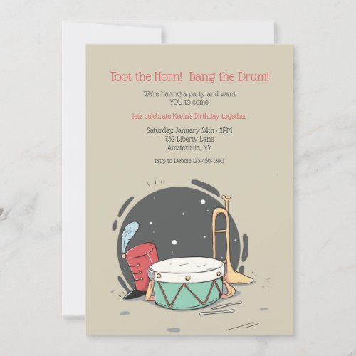 Marching Band Elements Birthday Party Invitation