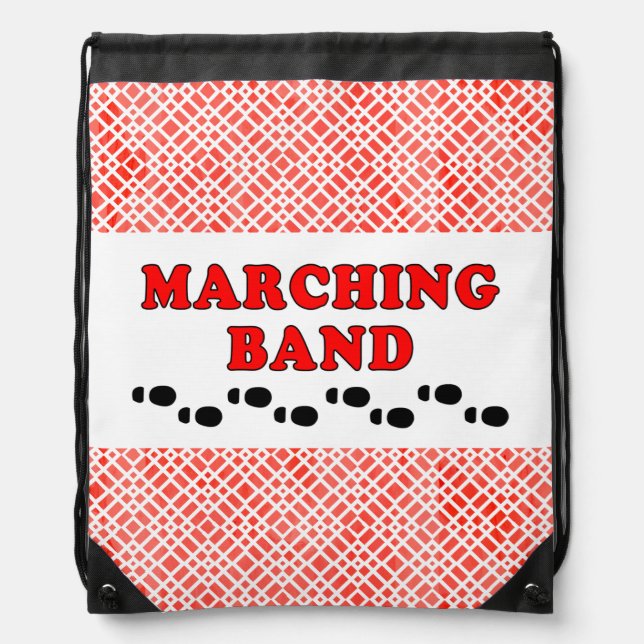 Marching Band Footprints Drawstring Bag (Front)