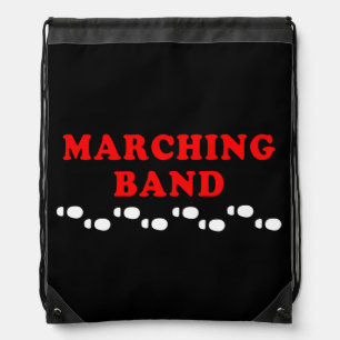 Marching Band Footprints Drawstring Bag