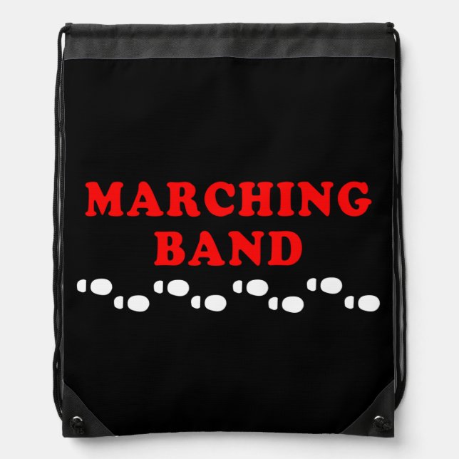 Marching Band Footprints Drawstring Bag (Front)