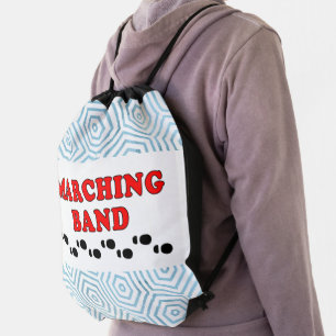 Marching Band Footprints Drawstring Bag