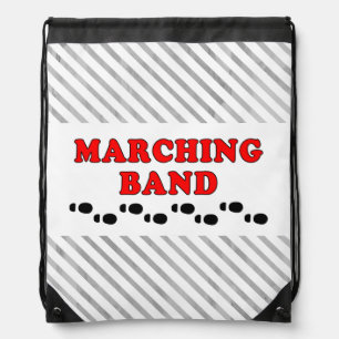 Marching Band Footprints Drawstring Bag