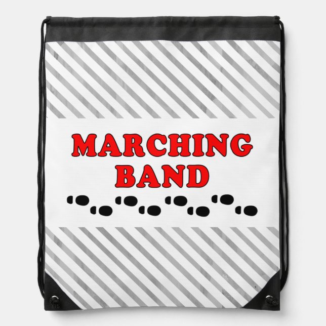 Marching Band Footprints Drawstring Bag (Front)