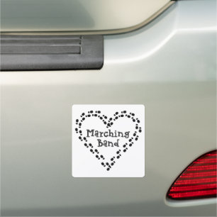 Marching Band Footprints Heart Car Magnet