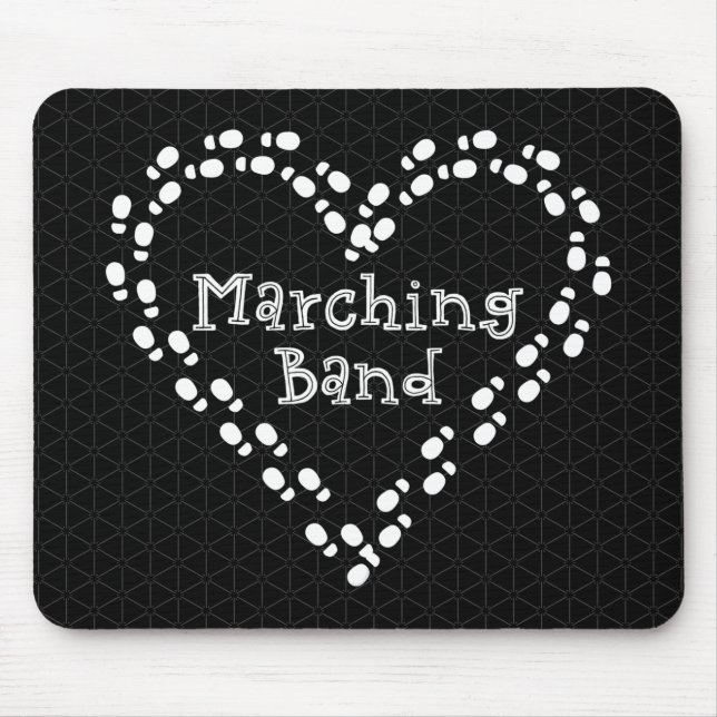 Marching Band Footprints Heart Mouse Pad (Front)
