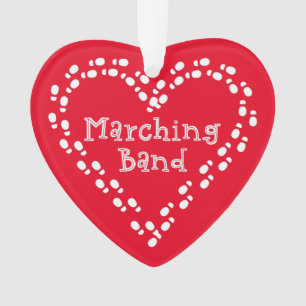 Marching Band Footprints Heart Ornament