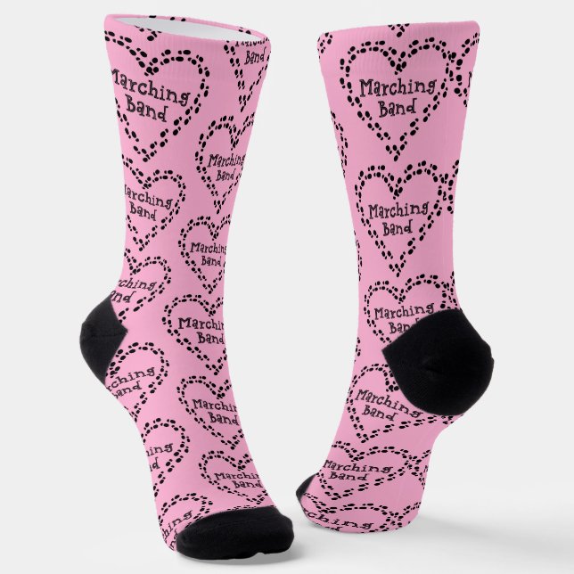 Marching Band Footprints Heart Socks (Angled)
