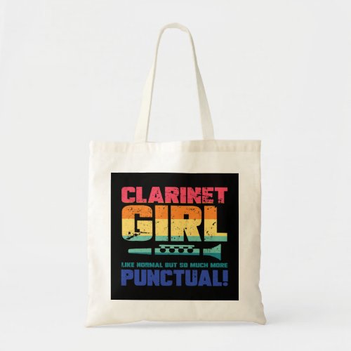 Marching Band Funny Clarinet Girl Tote Bag