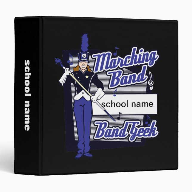 Marching Band Geek Blue 3 Ring Binder (Front/Spine)