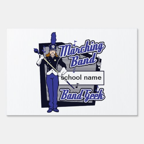 Marching Band Geek Blue Sign