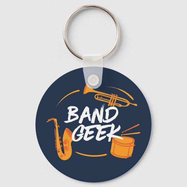 Marching Band Geek Funny Musician Keychain (Front)
