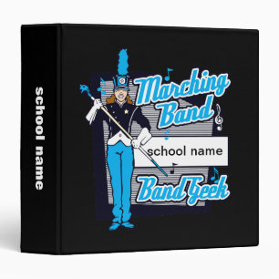 Marching Band Geek Light Blue 3 Ring Binder