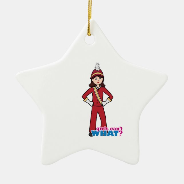 Marching Band Girl Ceramic Ornament (Front)