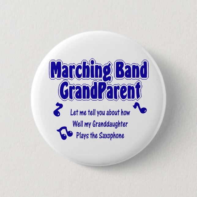 Marching Band Grandparent/ Saxophone Button (Front)