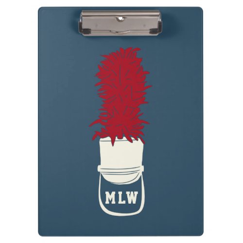Marching Band Hat with Feathers Monogrammed Clipboard