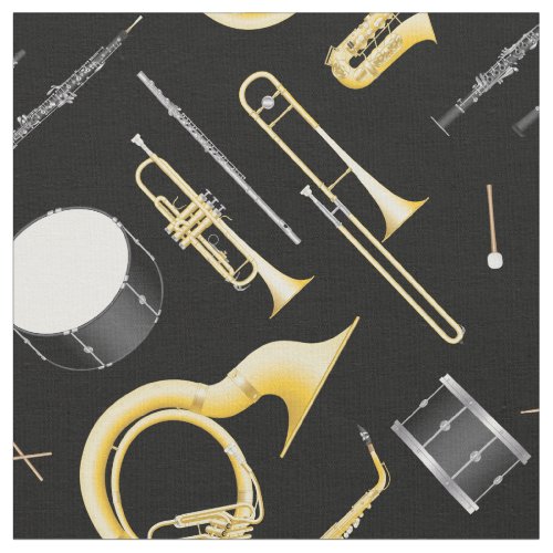 Marching Band Instruments Music Musician Decor Fabric