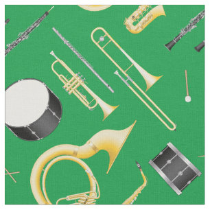 Marching Band Instruments Music Musician Green Fabric