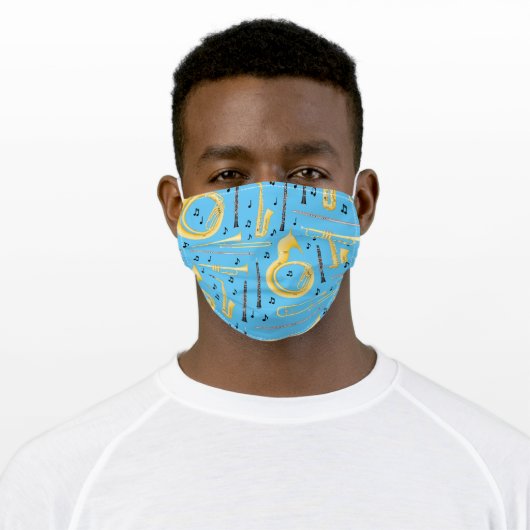 Marching Band Instruments Music Teacher Adult Cloth Face Mask (Worn)