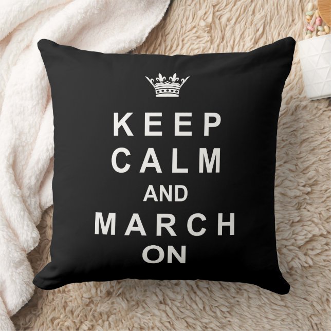 Marching Band Keep Calm And March On Throw Pillow (Blanket)