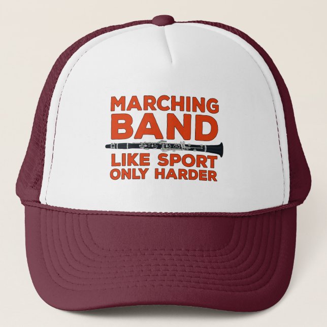 Marching Band Like Sport Only Harder Trucker Hat (Front)