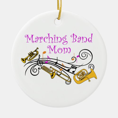 MARCHING BAND MOM CERAMIC ORNAMENT
