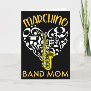 Marching Band Mom Heart Love Music Notes Saxophone