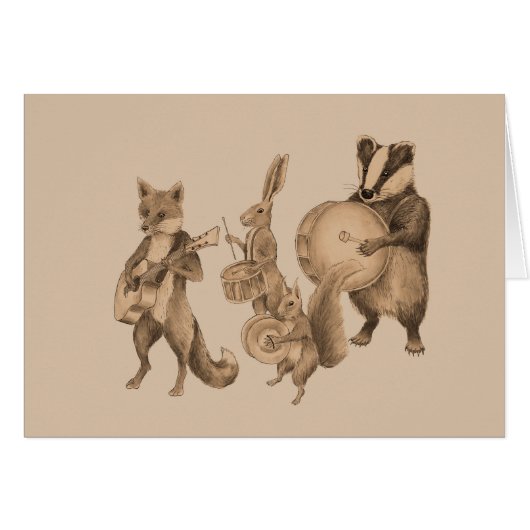 Marching band of animals cards (Front Horizontal)