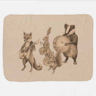 Marching band of animals receiving blanket