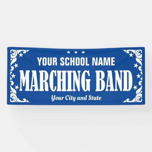 Marching Band Parade Swirls Stars any color Banner
