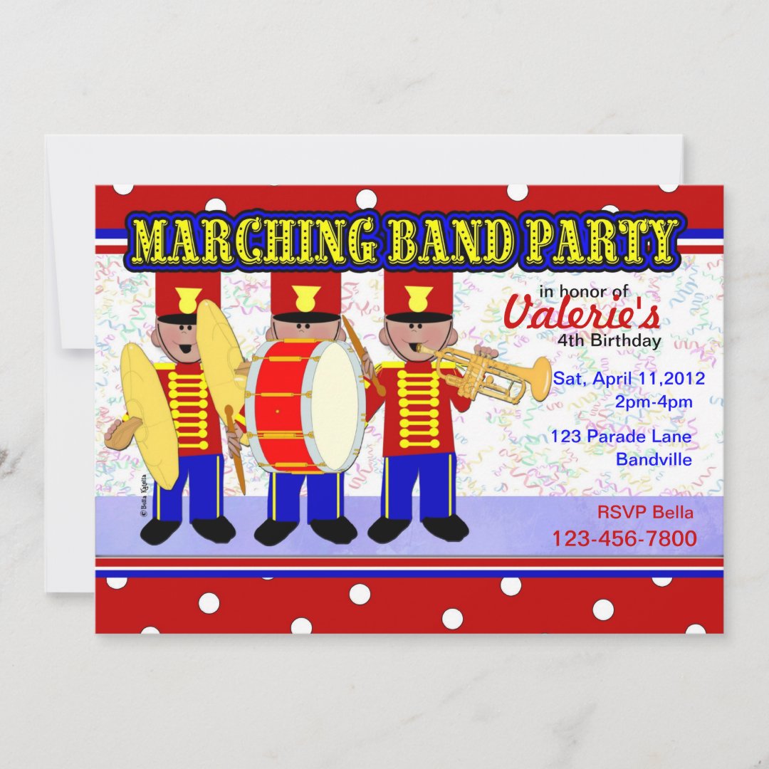 Marching Band Party Invitation Zazzle