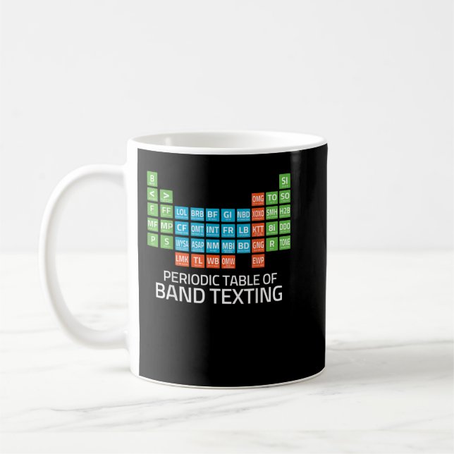 Marching Band Periodic Table of Band Texting Eleme Coffee Mug (Left)