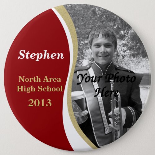 Marching Band Photo Red Gold 2013 Pinback Button