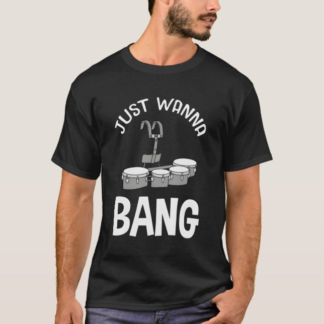 Marching Band Quad Tenor Drum For Drummers T-Shirt (Front)
