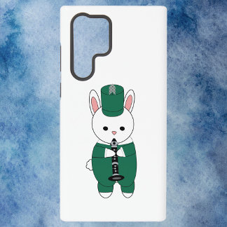 Marching Band Rabbit Clarinet Green White Samsung Galaxy S22 Ultra Case
