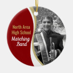Marching Band Red And Gold Photo Ceramic Ornament at Zazzle