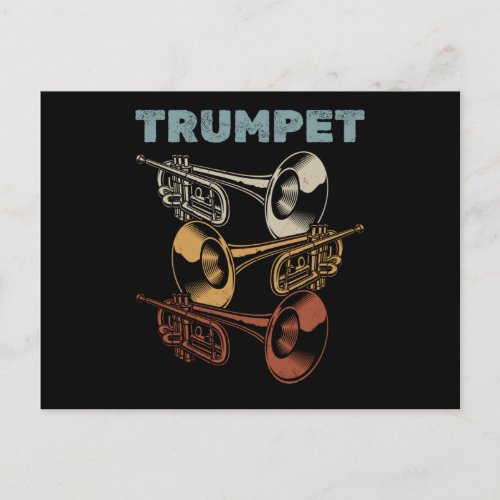 Marching Band Retro Trumpeter Postcard