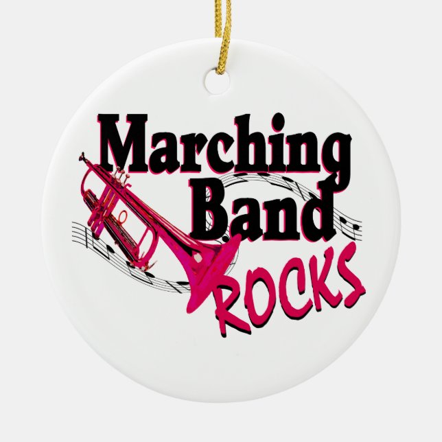 Marching Band Rocks Ceramic Ornament (Front)