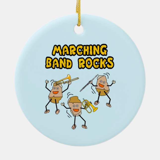 Marching Band Rocks Ceramic Ornament (Back)