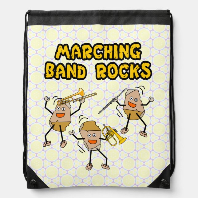 Marching Band Rocks Keychain Drawstring Bag (Front)