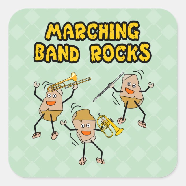 Marching Band Rocks Square Sticker (Front)