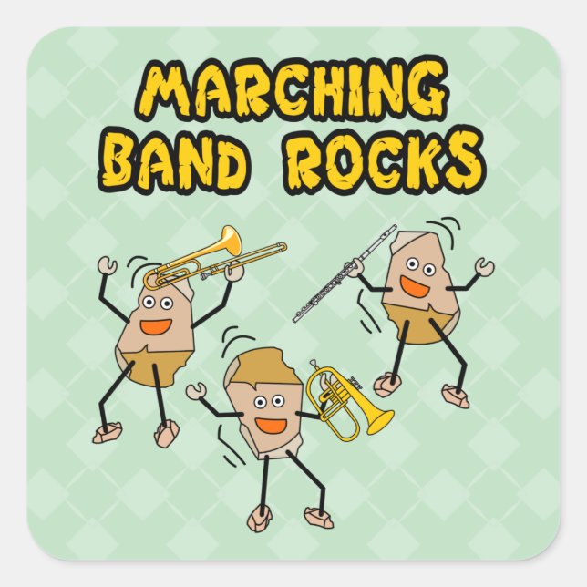 Marching Band Rocks Square Sticker (Front)