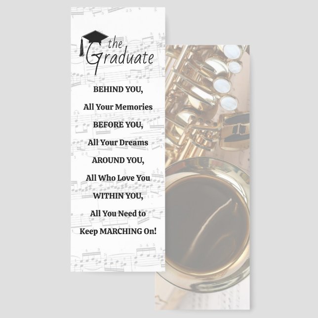 Marching Band Saxophone Graduate Bookmarks (Front & Back)