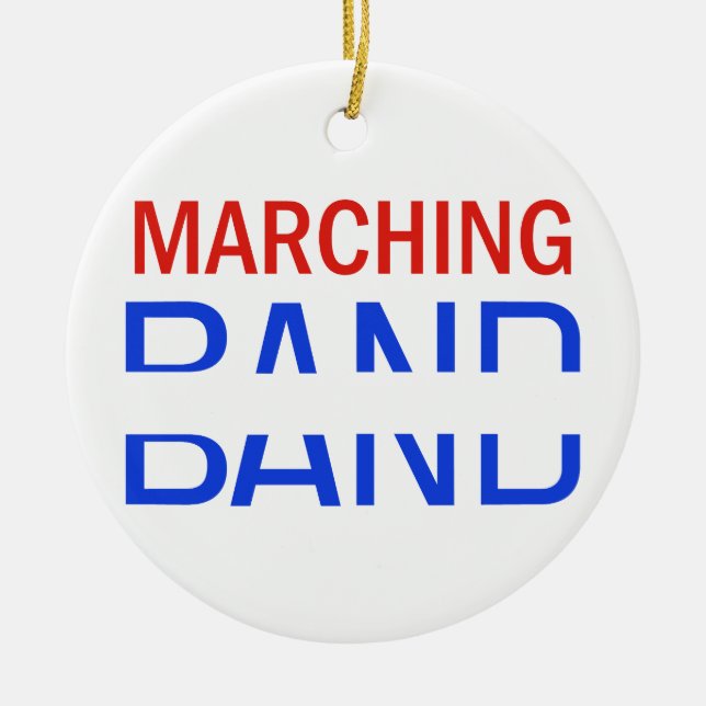 Marching Band School Name Drop Ceramic Ornament (Front)