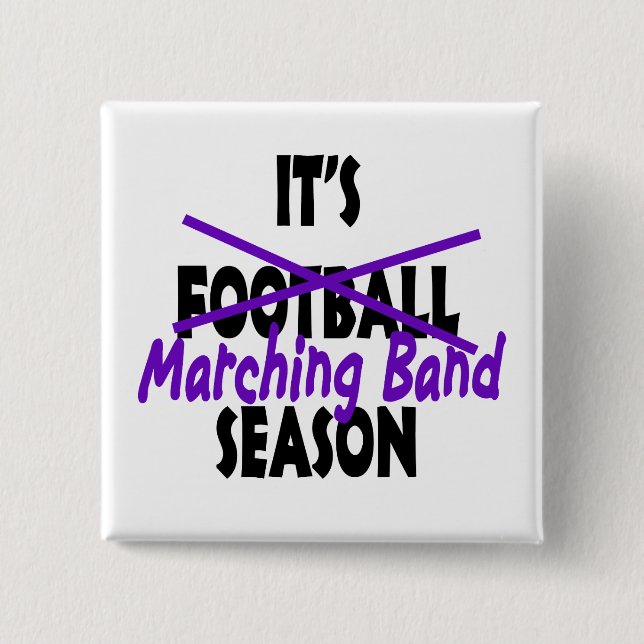 Marching Band Season/ Purple Pinback Button (Front)