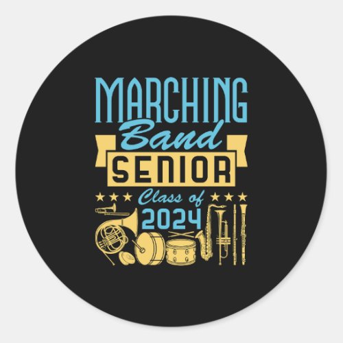 Marching Band Senior 2024 Classic Round Sticker
