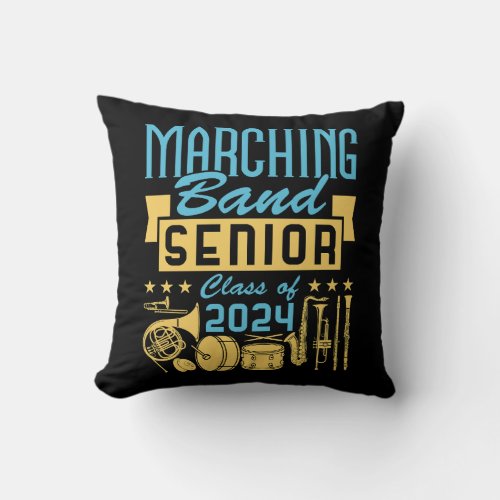 Marching Band Senior 2024 Throw Pillow